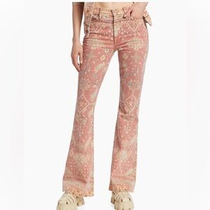 MOTHER The Super Cruiser Patterned Flare Jeans